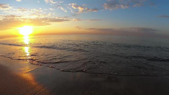 海上夕阳日落-金色海面