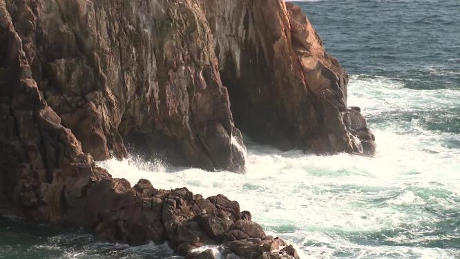 大海海浪翻滚升格慢镜头