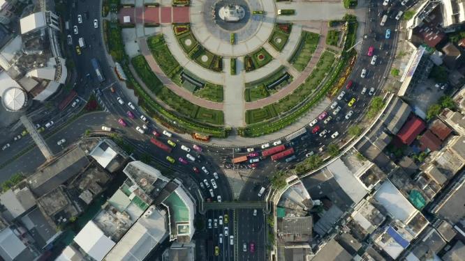 环形交叉路口高速公路立交桥车流量交通延时