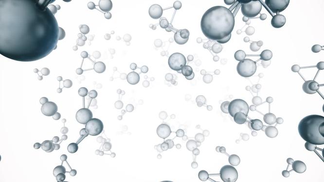 水分子或原子科学或医学无缝循环3d渲染