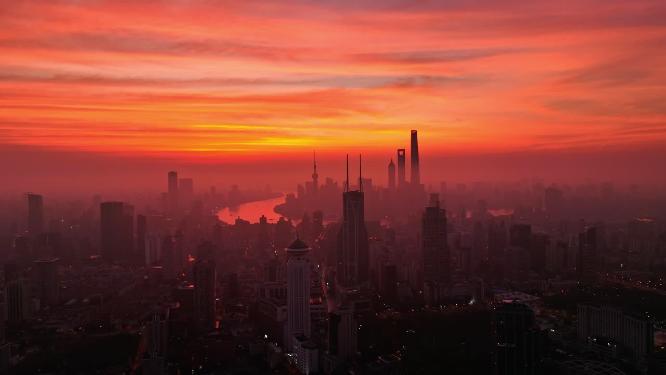 上海地标建筑城市航拍