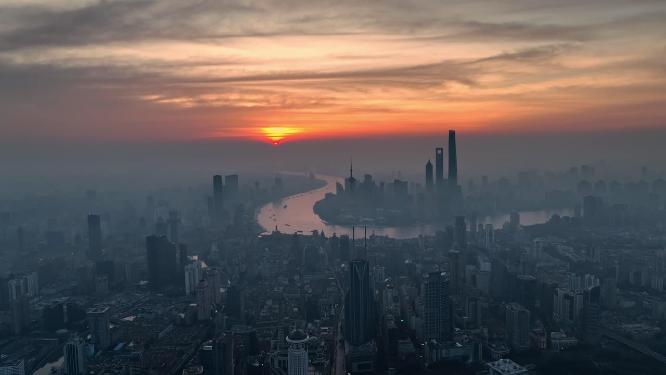 上海地标建筑城市航拍