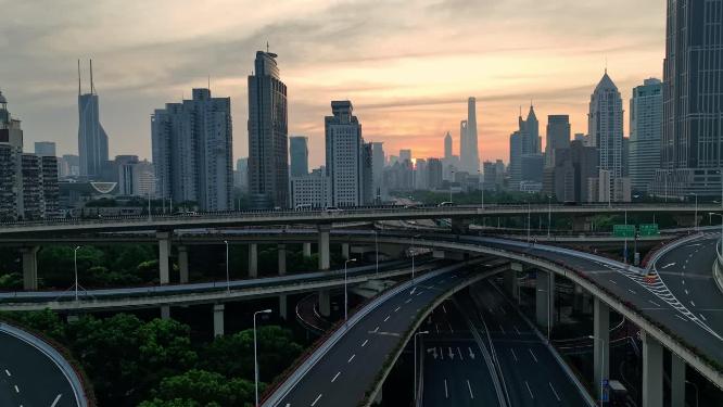 上海地标建筑城市航拍