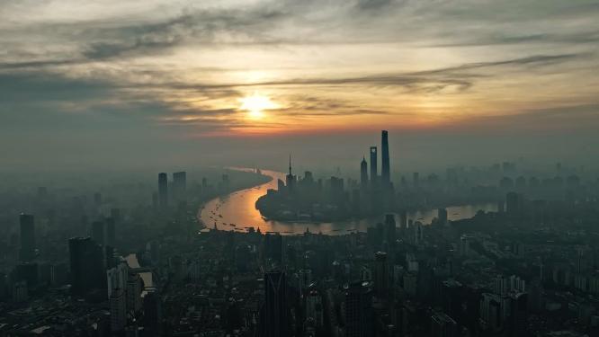 上海地标建筑城市航拍