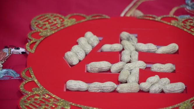 4K婚床上的早生贵子摆件实拍视频