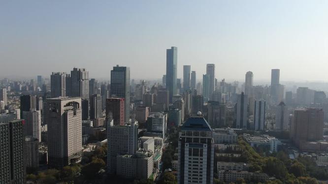 航拍江苏南京城市高楼大厦