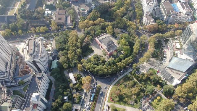 航拍江苏南京鼓楼古建筑