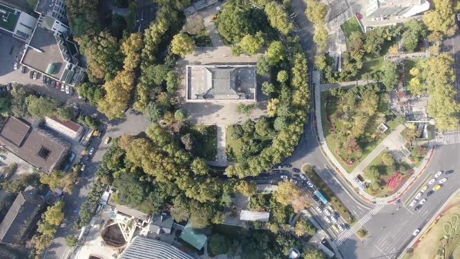 航拍江苏南京鼓楼古建筑