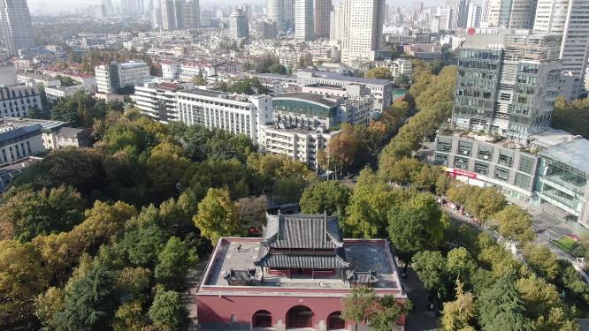 航拍江苏南京鼓楼古建筑