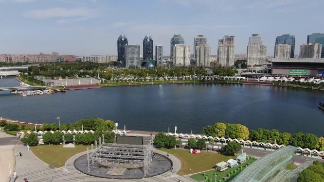 城市航拍河南郑州城市宣传片地标建筑