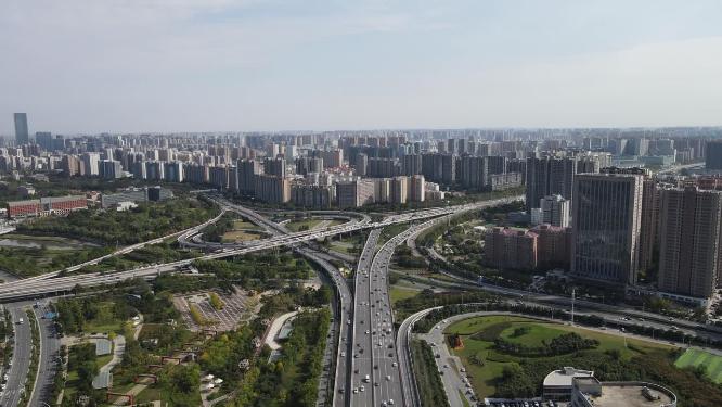 城市航拍河南郑州城市宣传片地标建筑