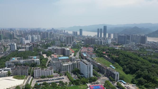城市航拍湖北宜昌三峡职院