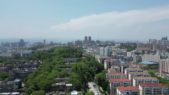 城市航拍湖北宜昌东山公园