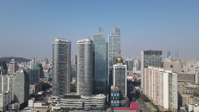 山东青岛城市CBD航拍