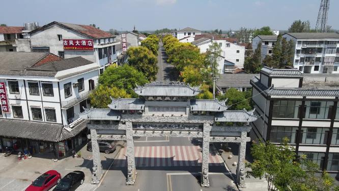 湖北赤壁三国古镇航拍