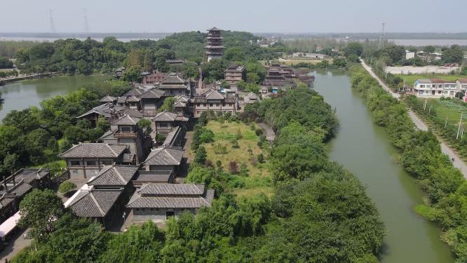 湖北赤壁三国古战场5A景区航拍