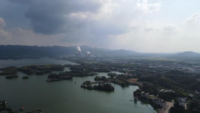 湖北赤壁陆水湖4A景区航拍