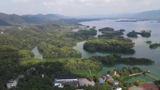 湖北赤壁陆水湖4A景区航拍
