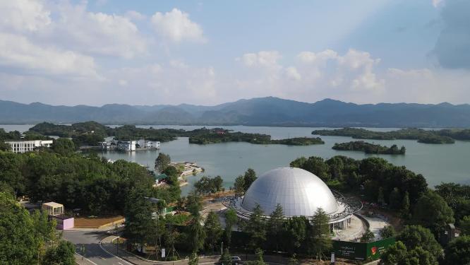 湖北赤壁陆水湖4A景区航拍