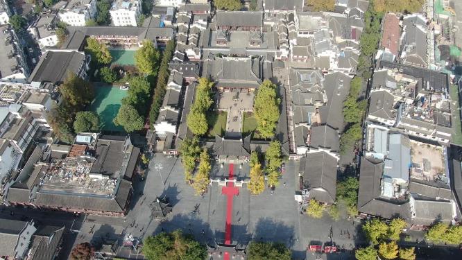 航拍南京秦淮河夫子庙5A景区