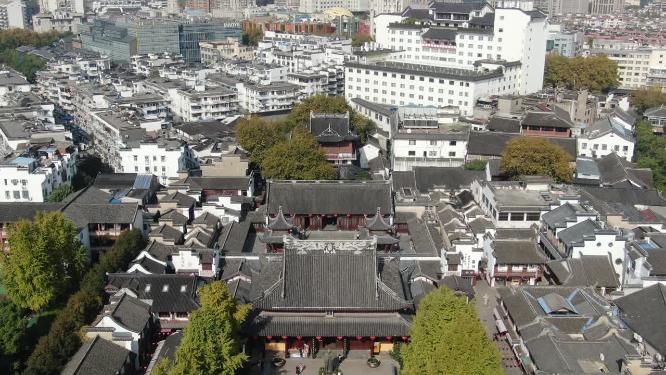 航拍南京秦淮河夫子庙5A景区