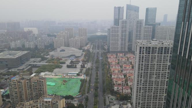 航拍安徽合肥城市交通