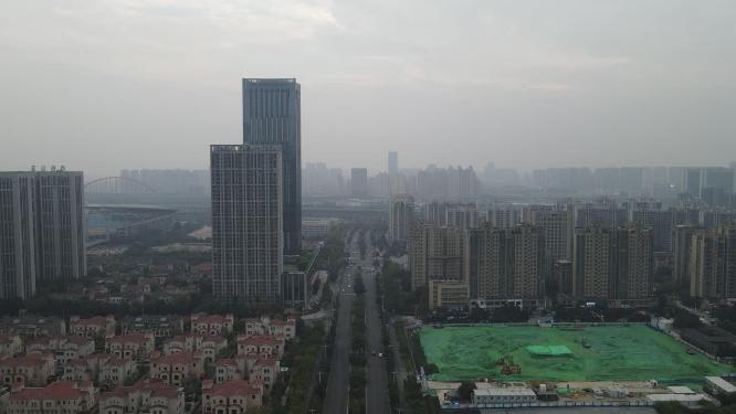 航拍安徽合肥城市交通