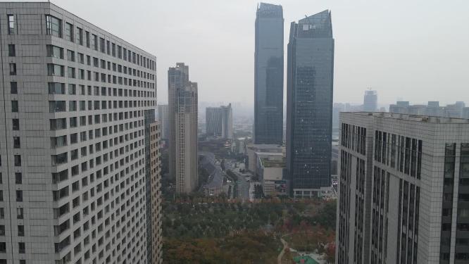 航拍安徽合肥城市建设
