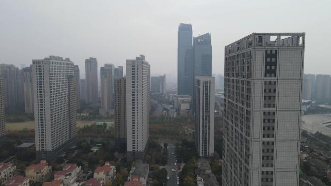 航拍安徽合肥城市建设