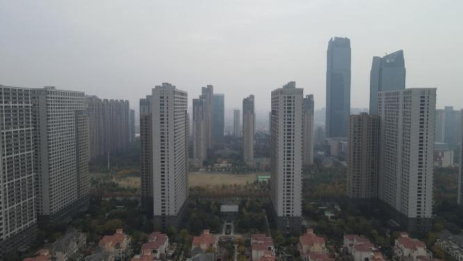 航拍安徽合肥城市建设