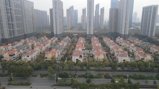航拍安徽合肥城市建设