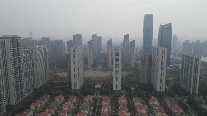 航拍安徽合肥城市建设