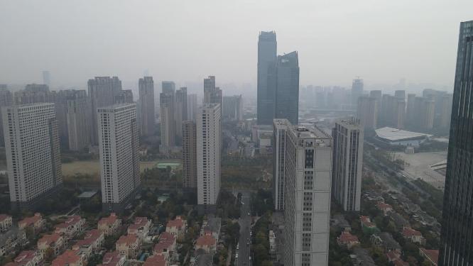 航拍安徽合肥城市建设