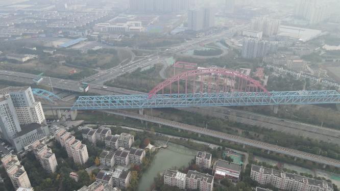 航拍安徽合肥城市轨道交通桥梁