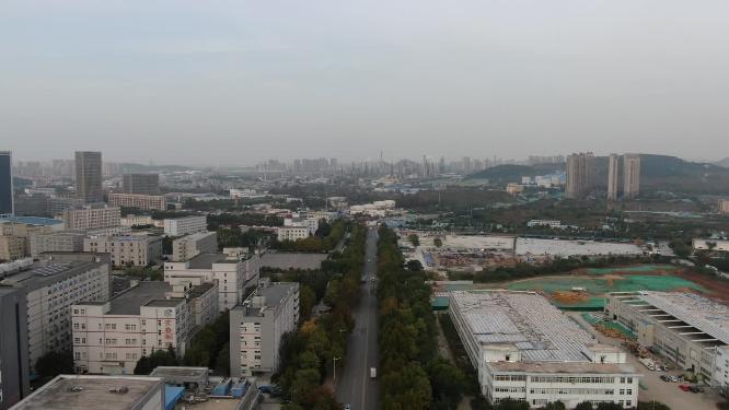 航拍山东济南工业园区厂房