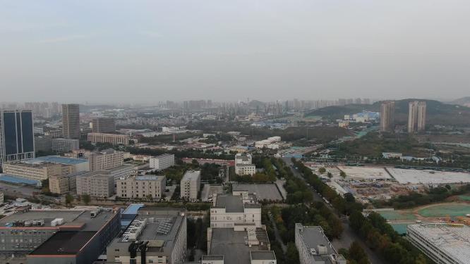 航拍山东济南工业园区厂房