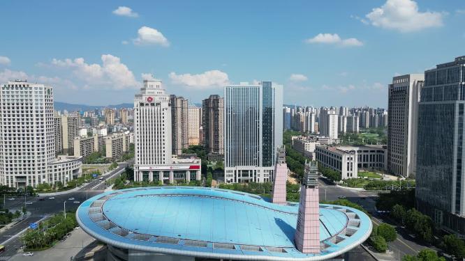 航拍江西吉安市体育馆