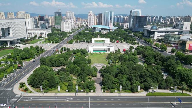 航拍江西吉安市体育馆
