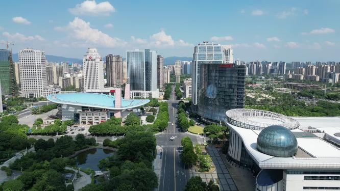 航拍江西吉安市科技馆