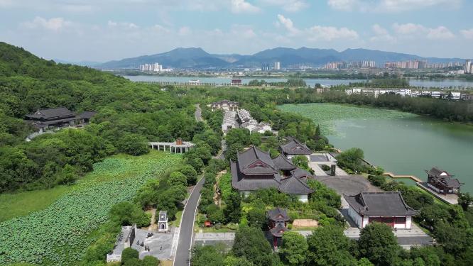 航拍江西吉安庐陵生态文化园4A景区