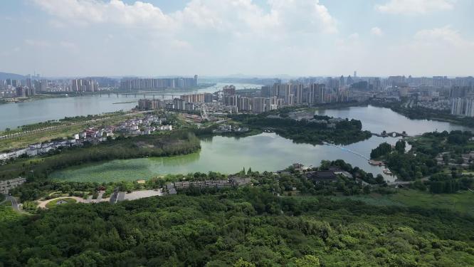 航拍江西吉安庐陵生态文化园4A景区