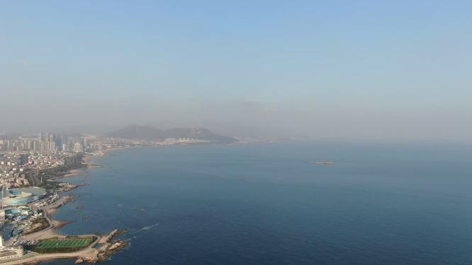航拍青岛大海风景