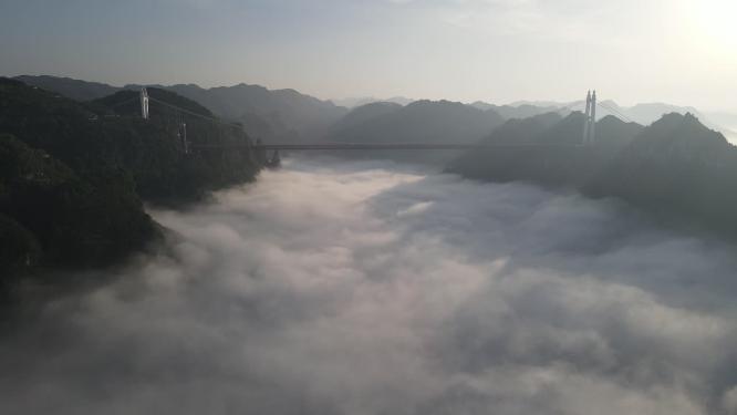 旅游景区湖南湘西德夯大峡谷云海