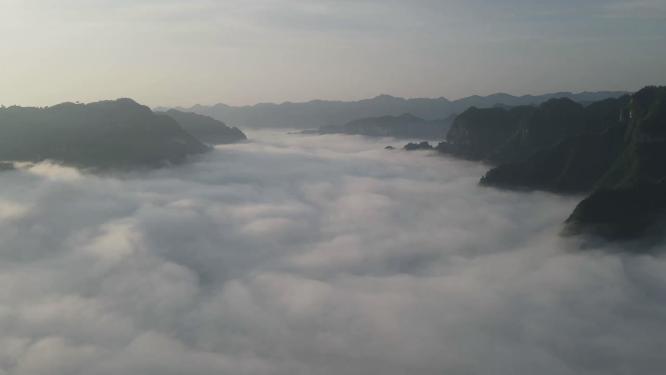 旅游景区湖南湘西德夯大峡谷云海