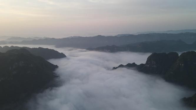 旅游景区湖南湘西矮寨大桥日出云海