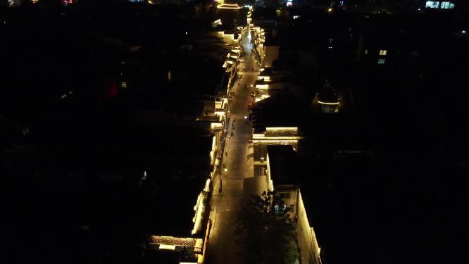 湖南吉首乾州古城夜景灯光航拍