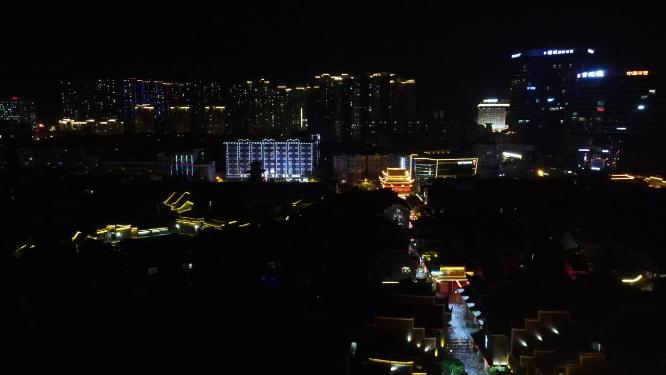 湖南吉首城市夜景航拍