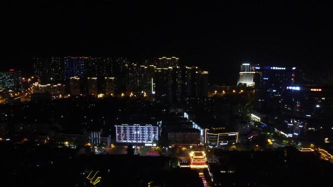 湖南吉首城市夜景航拍