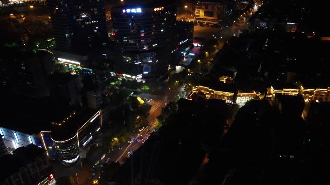 湖南吉首城市夜景航拍