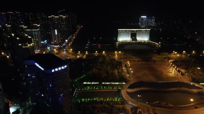 湖南吉首城市夜景航拍